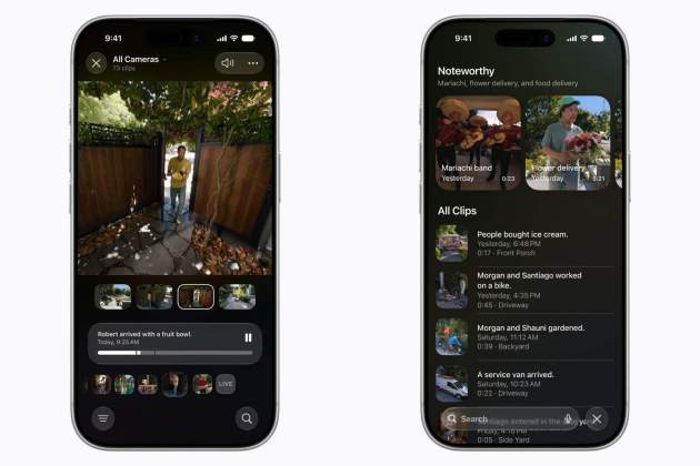 Grabaciones de cámaras de seguridad en la app Casa con transcripciones Grabaciones de cámaras de seguridad en la app Casa con transcripciones