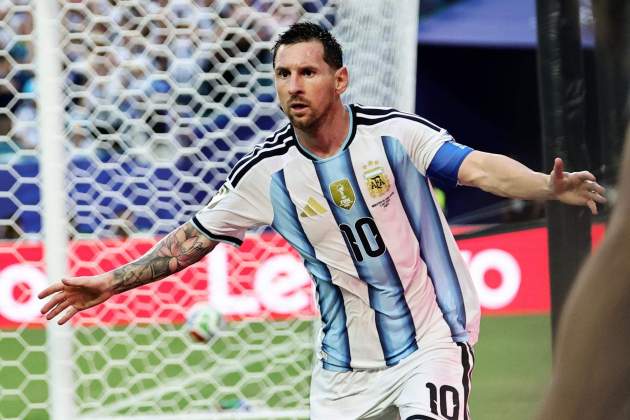 Messi celebra un gol amb l'Argentina al Mundial / Foto: EFE Messi celebra un gol amb l'Argentina al Mundial / Foto: EFE