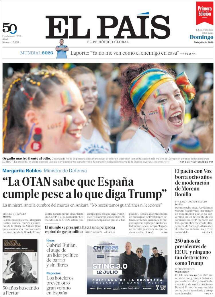 'El País', 5 de juliol de 2026