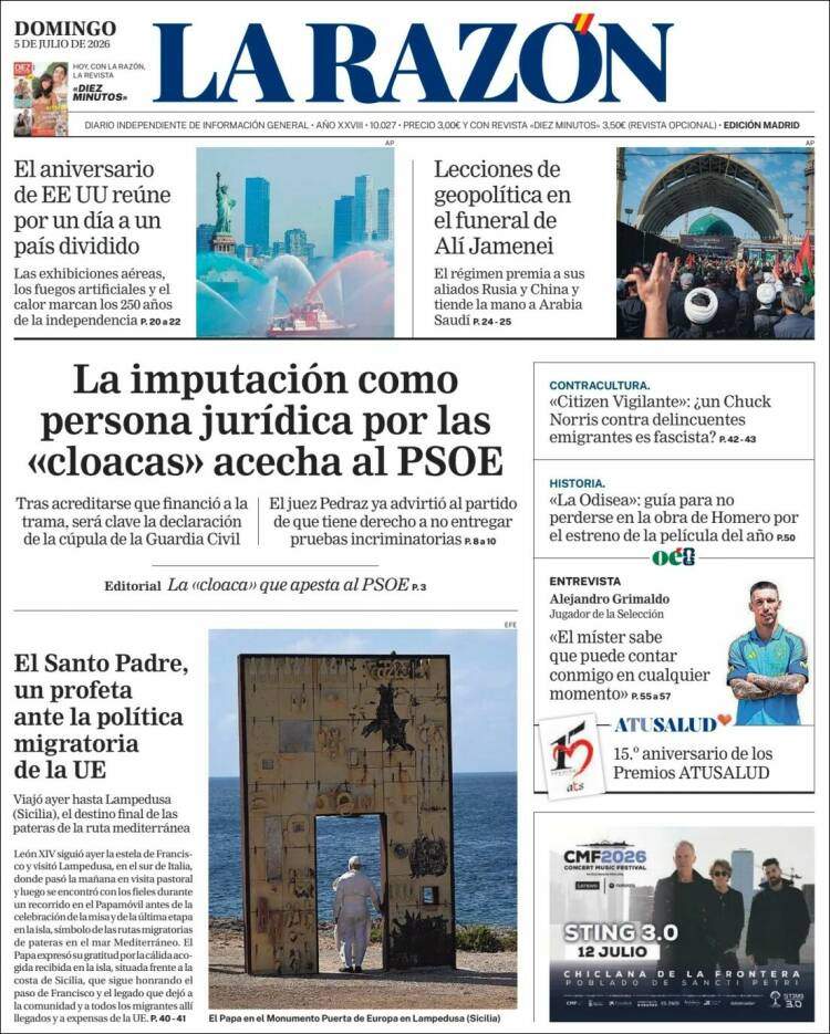 'La Razón', 5 de juliol de 2026