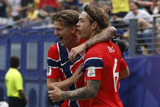 Berg celebra un gol amb Noruega al Mundial / Foto: EFE
