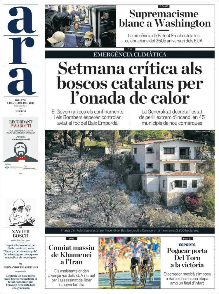 'Ara', 6 de juliol de 2026 'Ara', 6 de juliol de 2026