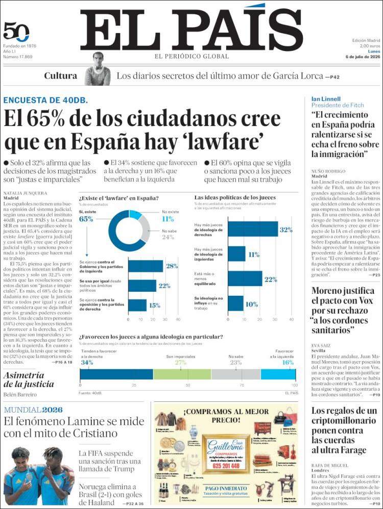 'El País', 6 de juliol de 2026 'El País', 6 de juliol de 2026