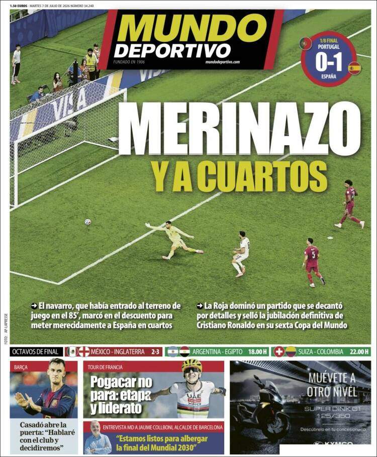 Mundo Deportivo portada 07 07 2026 Mundo Deportivo portada 07 07 2026