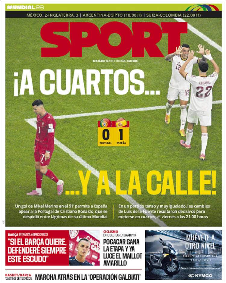 Sport portada 07 07 2026 Sport portada 07 07 2026