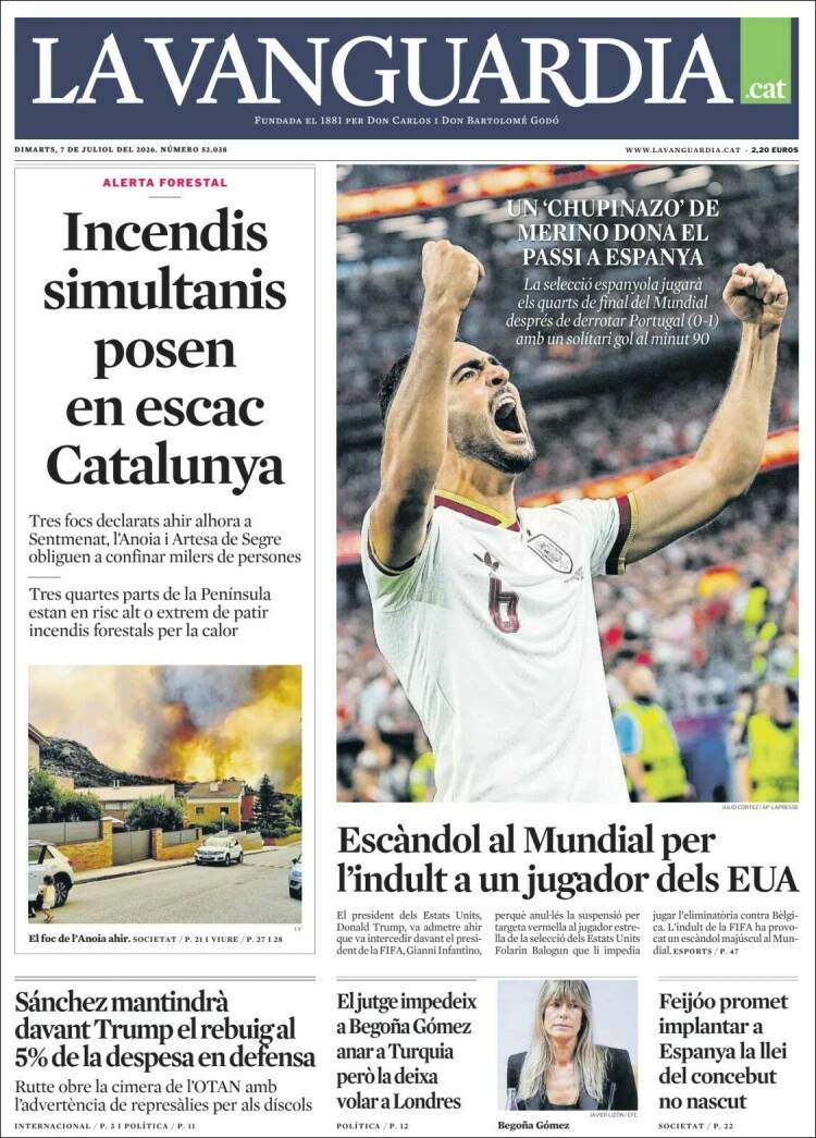 'La Vanguardia', 7 de juliol de 2026 'La Vanguardia', 7 de juliol de 2026