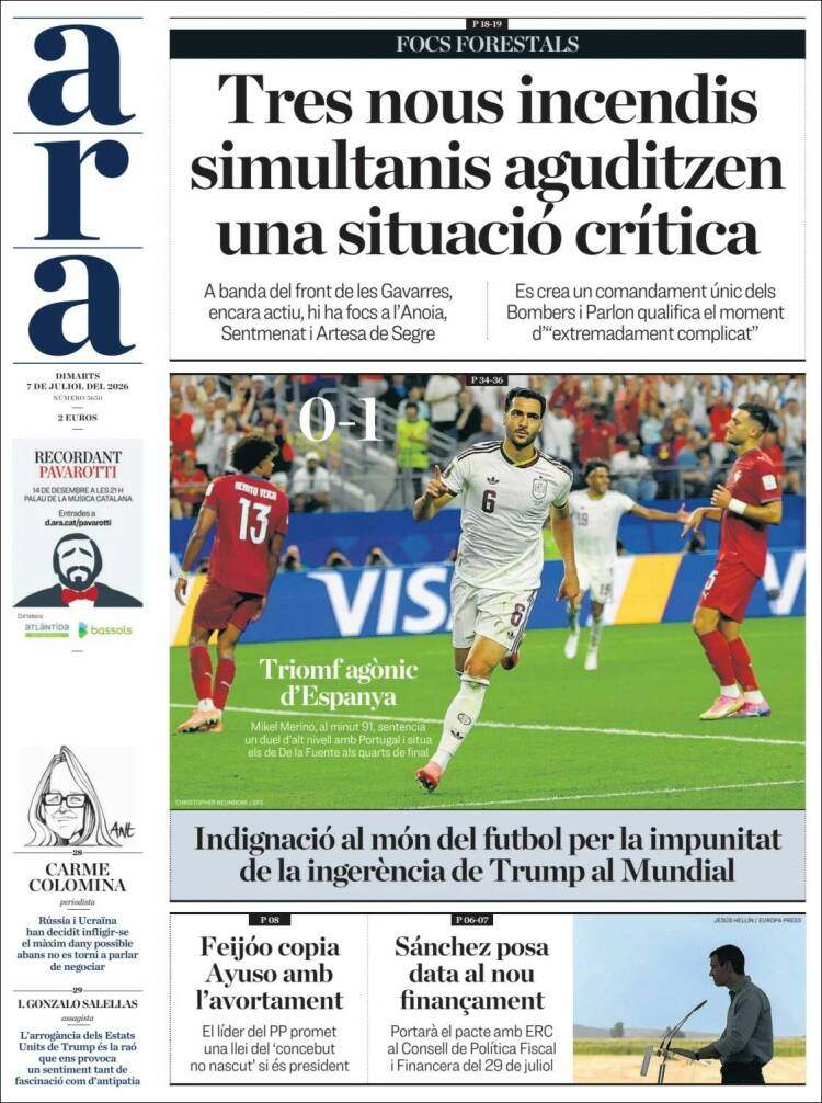 'Ara', 7 de juliol de 2026 'Ara', 7 de juliol de 2026
