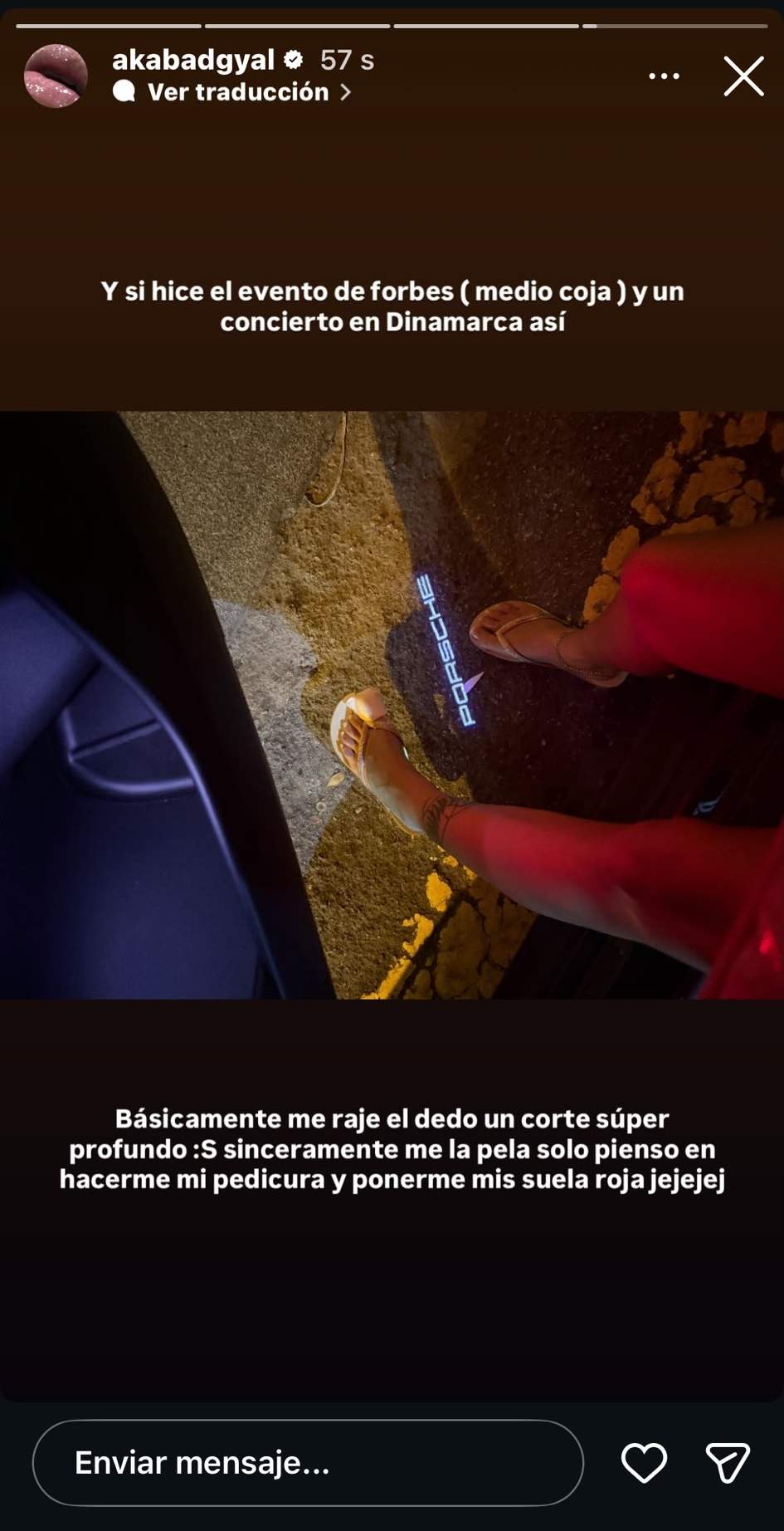 Bad Gyal es confessa sobre el seu petit accident / Instagram Bad Gyal es confessa sobre el seu petit accident / Instagram