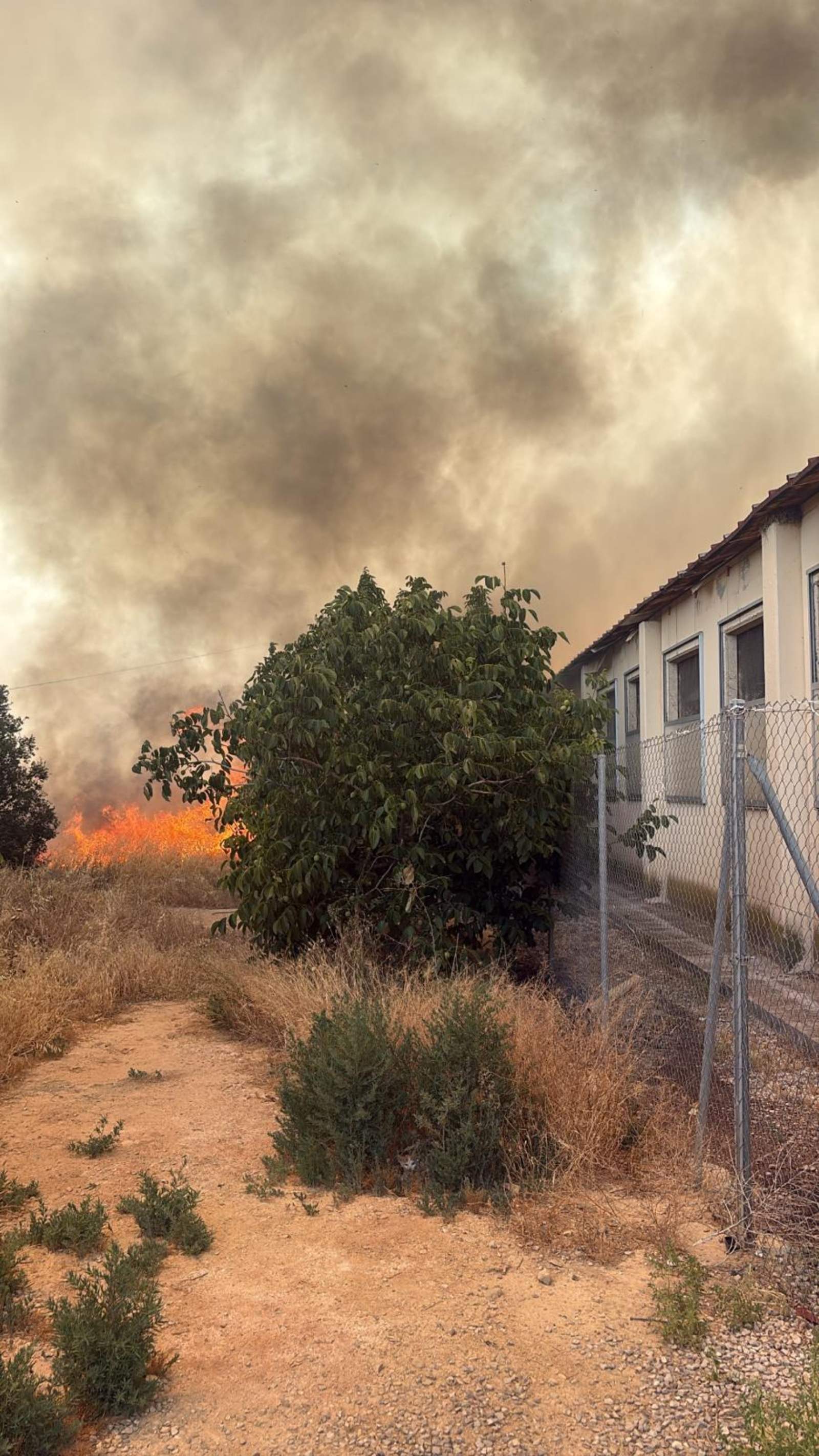 Incendio junto a una casa en la Segarra / Cedida Incendio junto a una casa en la Segarra / Cedida