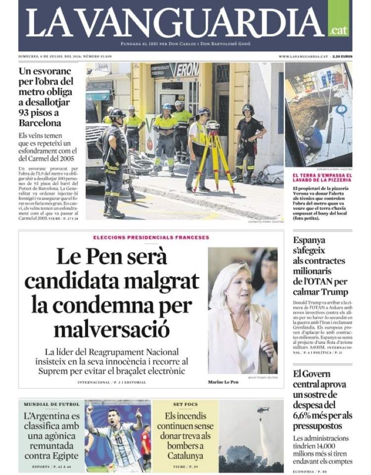 'La Vanguardia', 8 de juliol de 2026
