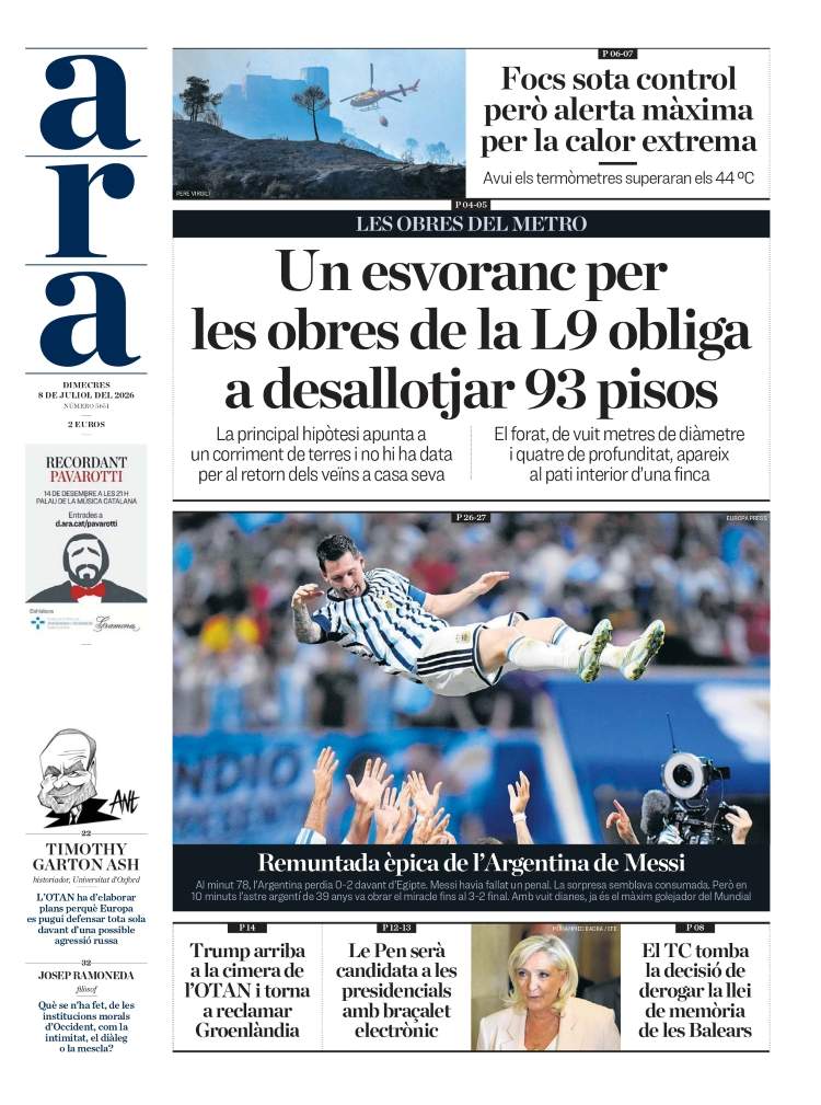 'Ara', 8 de juliol de 2026