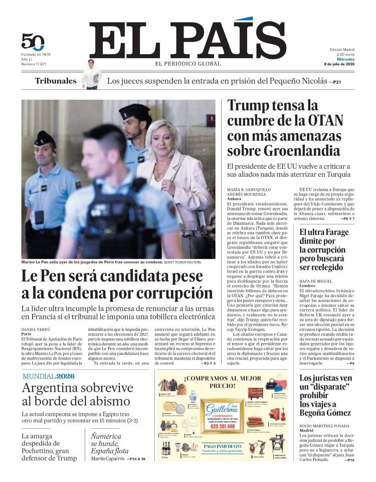 'El País', 8 de juliol de 2026