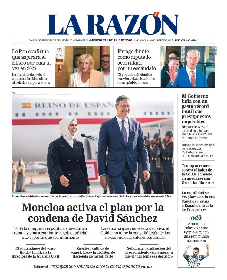 'La Razon', 8 de juliol de 2026