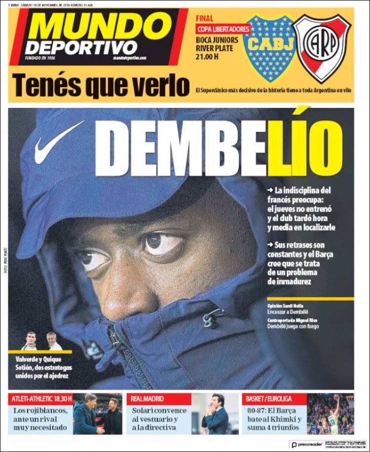 Mundo Deportivo Portada 10 11 2018 Mundo Deportivo Portada 10 11 2018