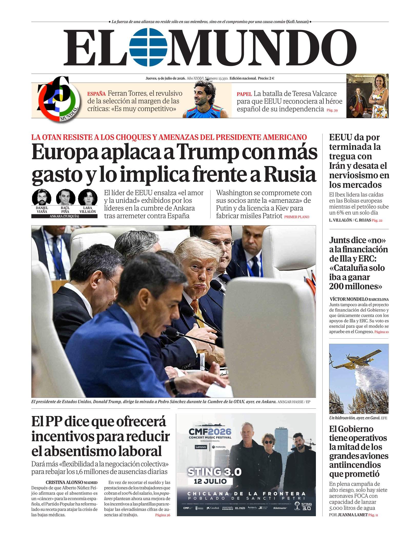 Portada 'El Mundo' Portada 'El Mundo'