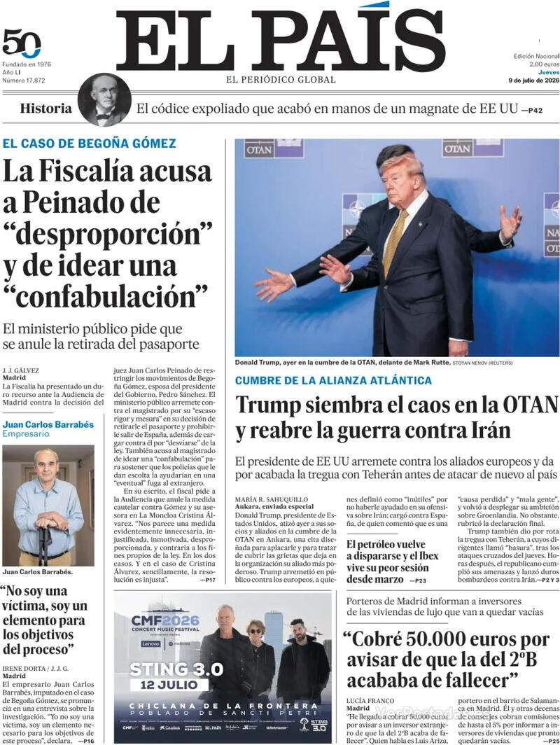 Portada 'El País' Portada 'El País'