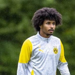 Adeyemi, durant un entrenament amb el Dortmund / Foto: Europa Press