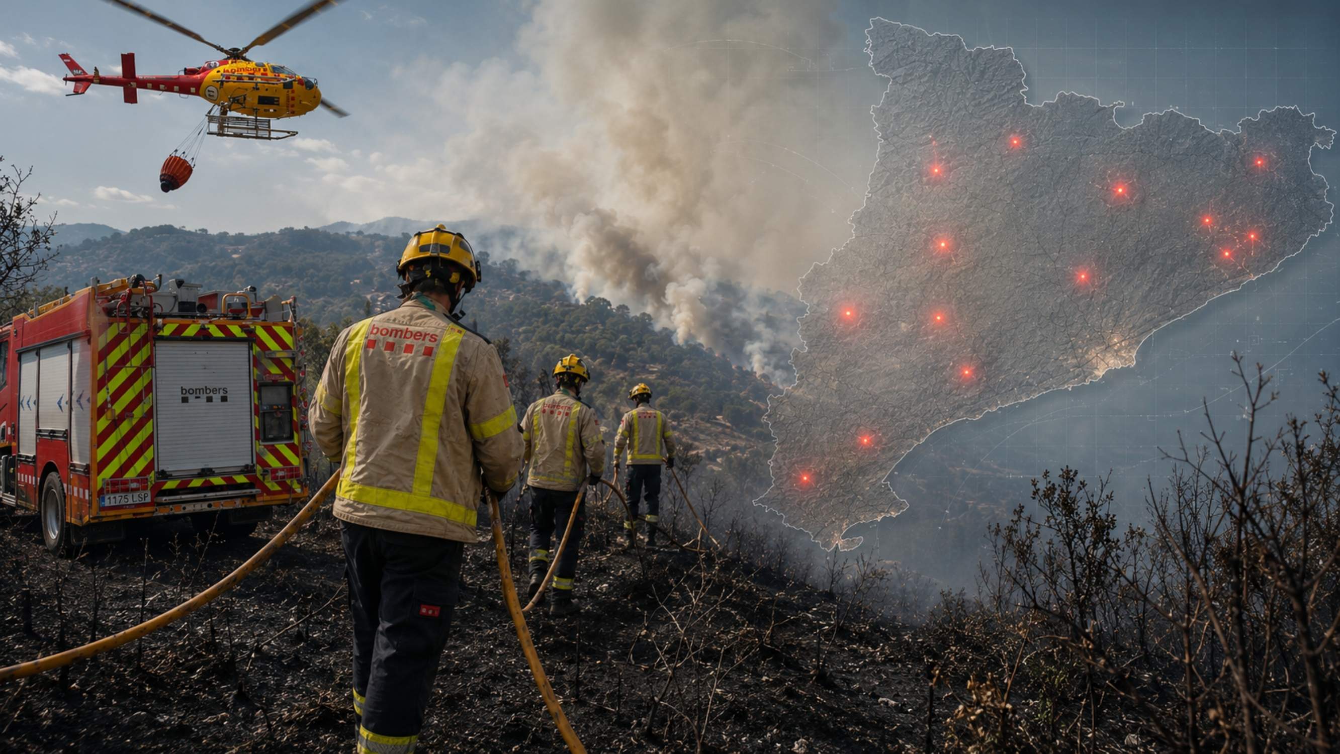 Mapa d'incendis a Catalunya: consulta en temps real l'evolució per municipis
