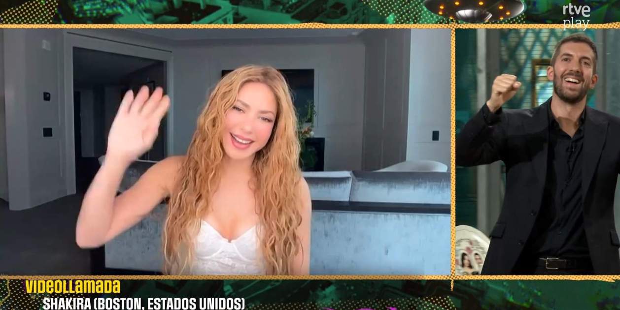 Shakira connectant en directe amb 'La Revuelta' / RTVE Shakira connectant en directe amb 'La Revuelta' / RTVE