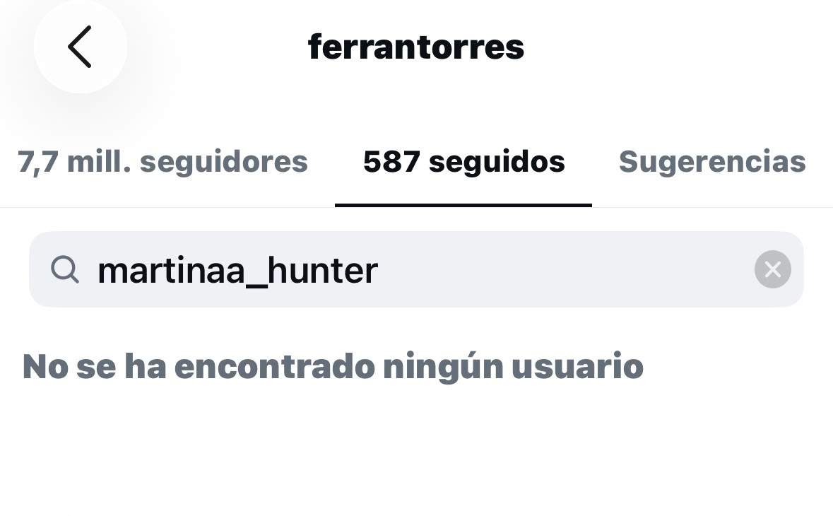 L'unfollow de Ferran Torres a Martina Alguero / Instagram L'unfollow de Ferran Torres a Martina Alguero / Instagram