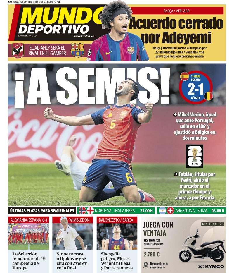 Mundo Deportivo portada 11 07 2026 Mundo Deportivo portada 11 07 2026