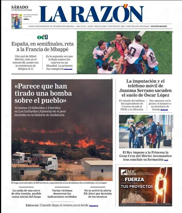Portada 'La Razón' Portada 'La Razón'