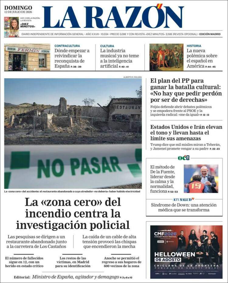 Portada 'La Razón' Portada 'La Razón'