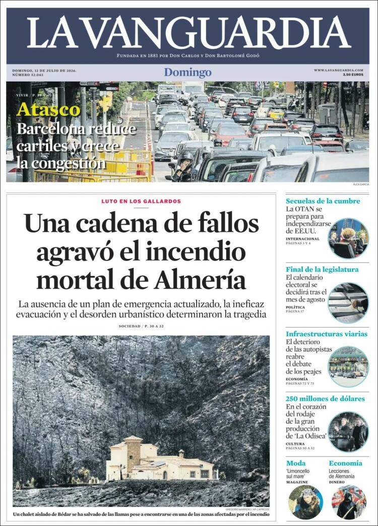 Portada 'La Vanguardia' Portada 'La Vanguardia'
