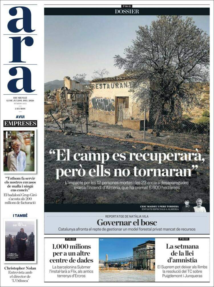 Portada 'Ara' Portada 'Ara'