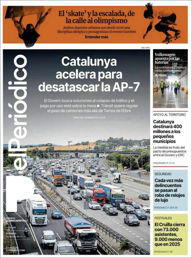 Portada 'El Periódico' Portada 'El Periódico'