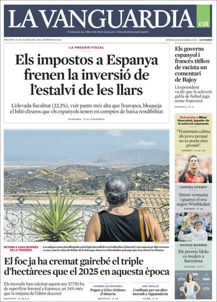 'La Vanguardia', 13 de juliol de 2026