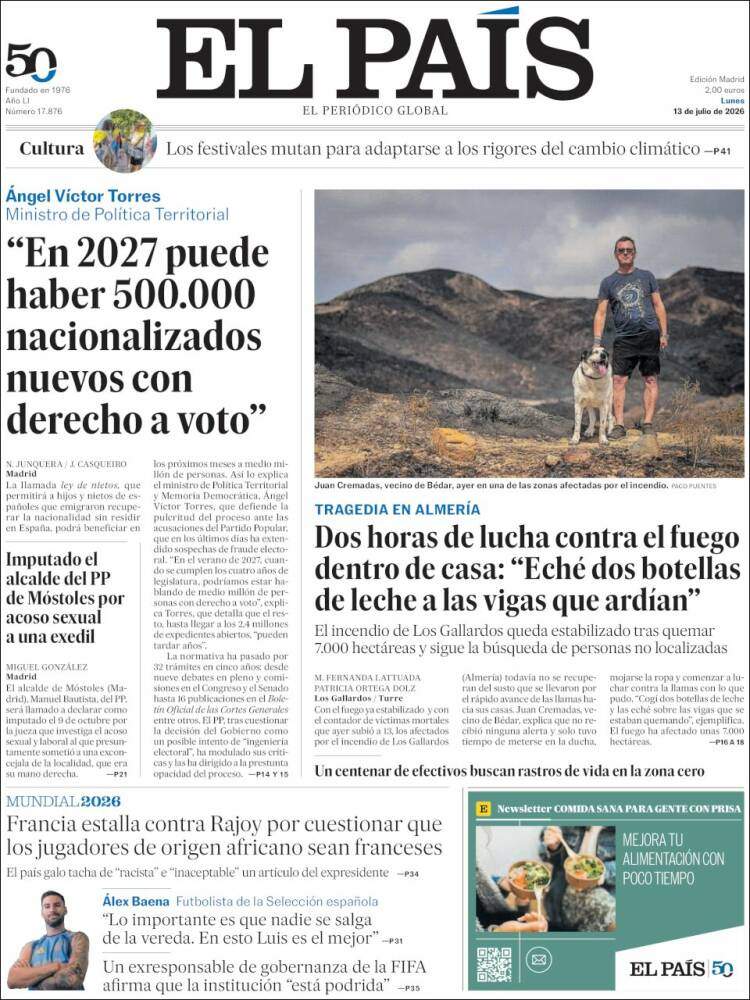 'El País', 13 de juliol de 2026