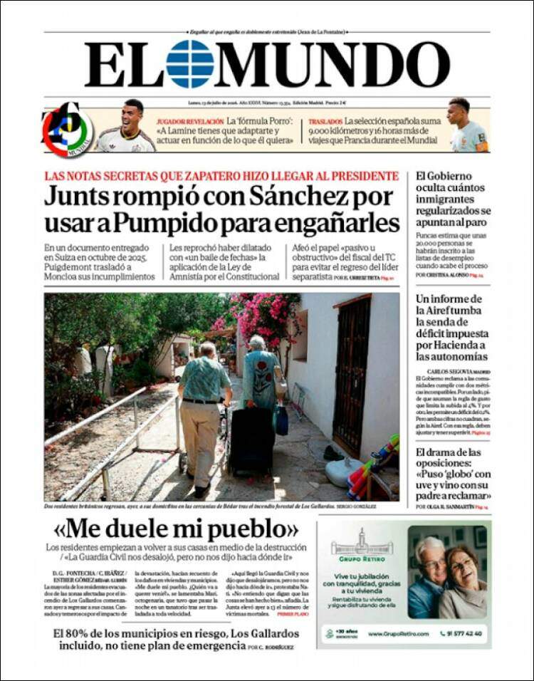 'El Mundo', 13 de juliol de 2026