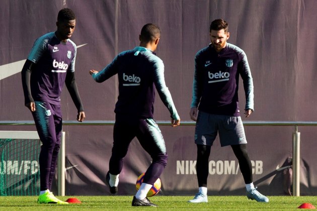 Messi entrenament Barça EFE