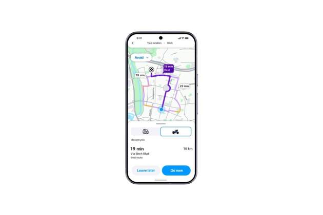 Modo motociclista en Waze
