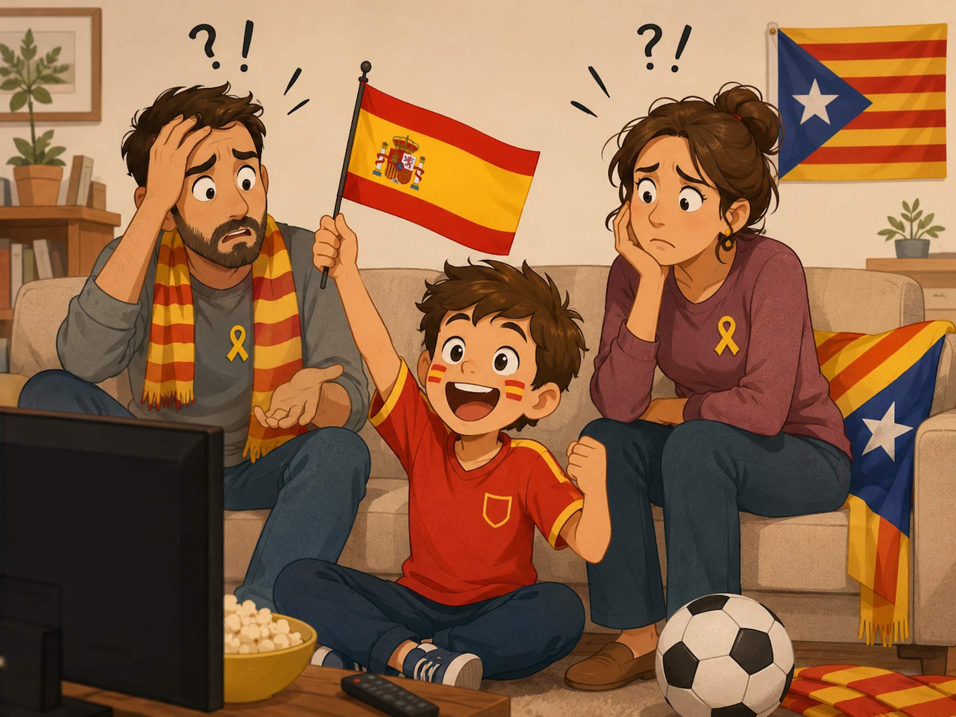 Preocupación en los hogares independentistas por el españolismo futbolístico de los hijos