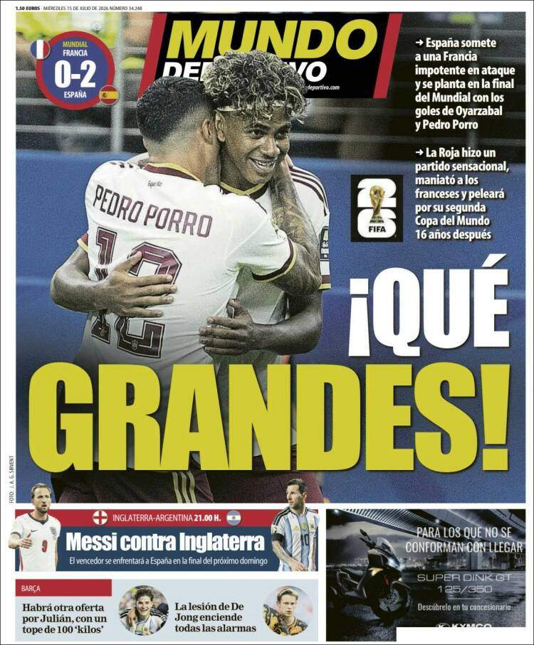 Mundo Deportivo portada 15 07 2026 Mundo Deportivo portada 15 07 2026