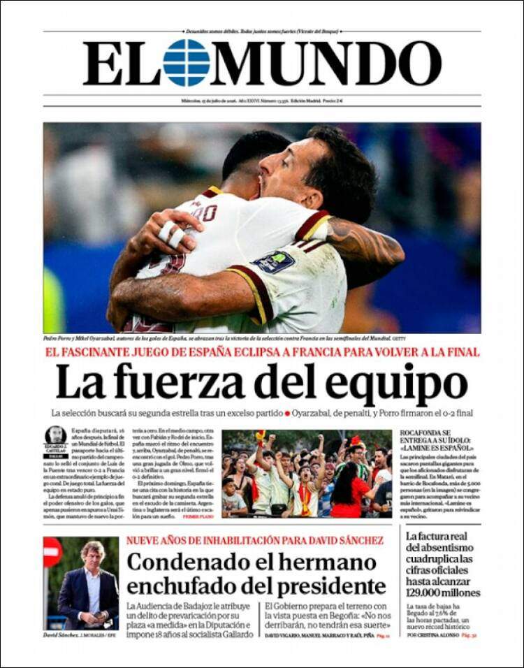 'El Mundo', 15 de juliol de 2026 'El Mundo', 15 de juliol de 2026