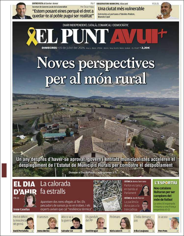 'El Punt Avui', 15 de juliol de 2026 'El Punt Avui', 15 de juliol de 2026