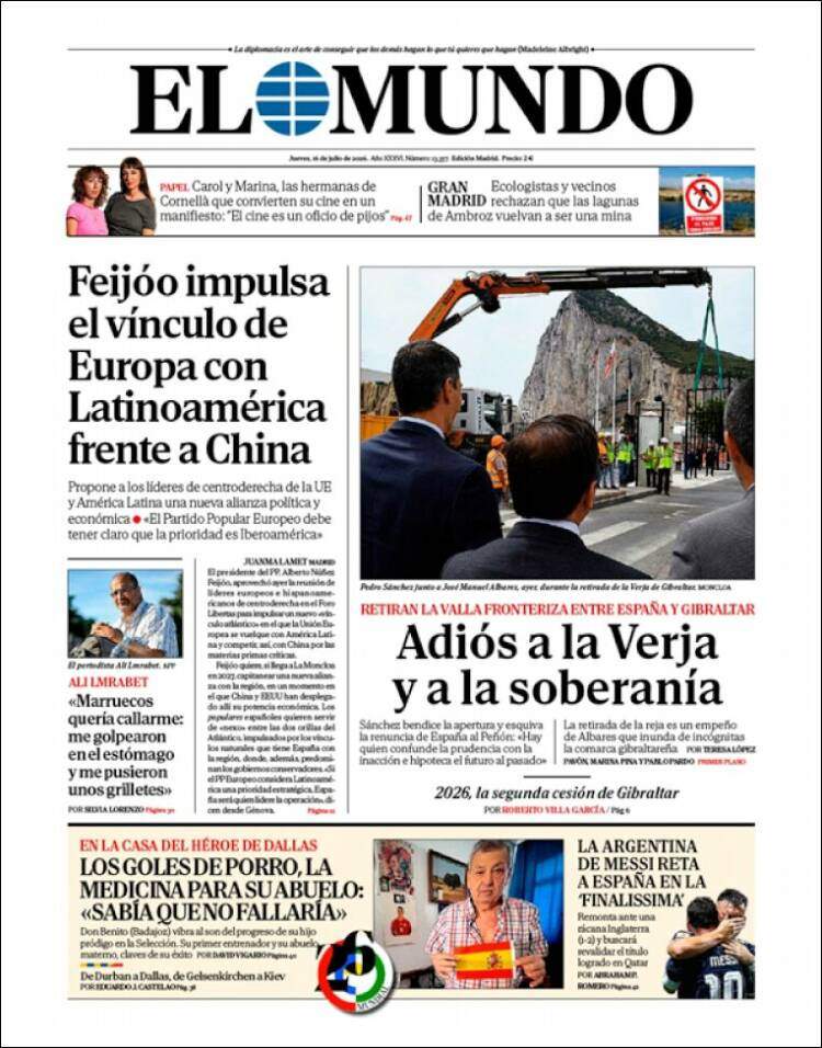 'El Mundo', 16 de juliol de 2026 'El Mundo', 16 de juliol de 2026