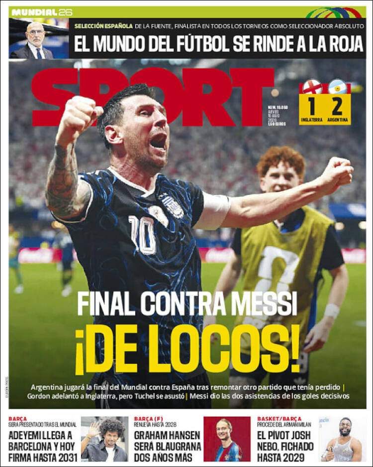 Sport portada 16 07 2026 Sport portada 16 07 2026