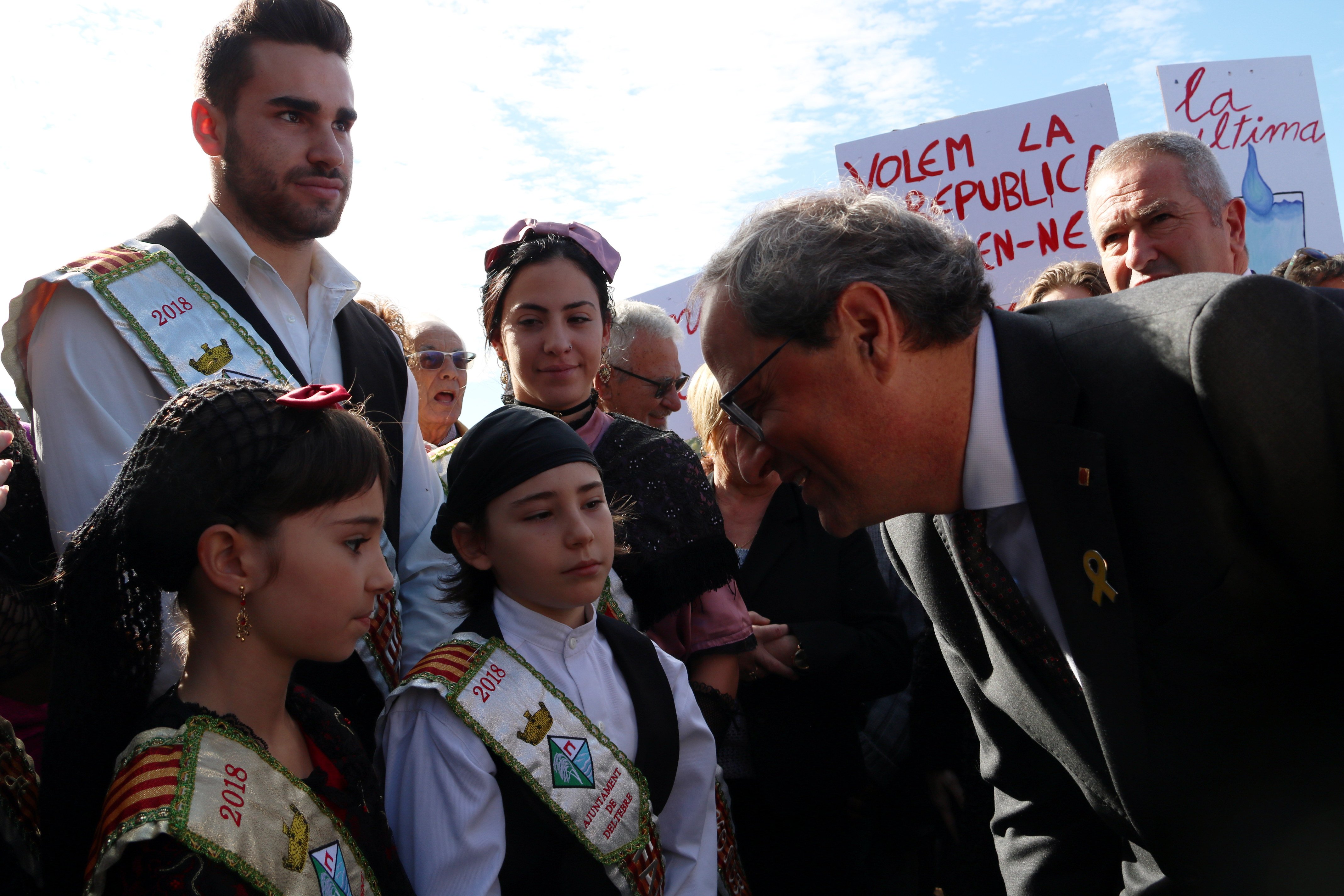 Protesta dels CDR contra Torra a Deltebre