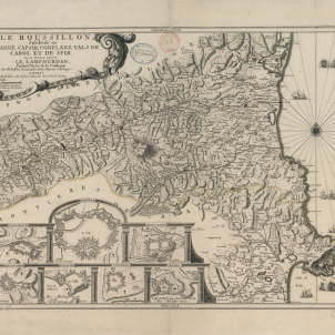Els francesos completen la dominació de la Catalunya nord. Mapa francès posterior al Tractat dels Pirineus (1706). Font Bibliothèque Nationale de France