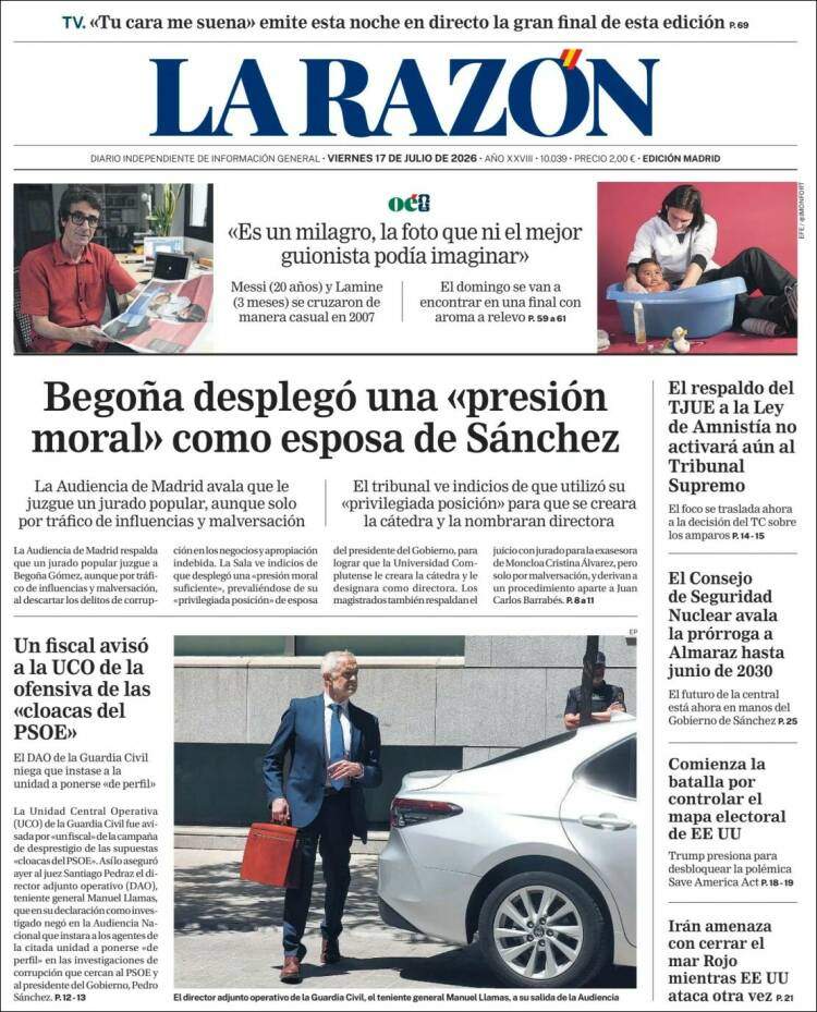 'La Razón', 17 de juliol de 2026 'La Razón', 17 de juliol de 2026