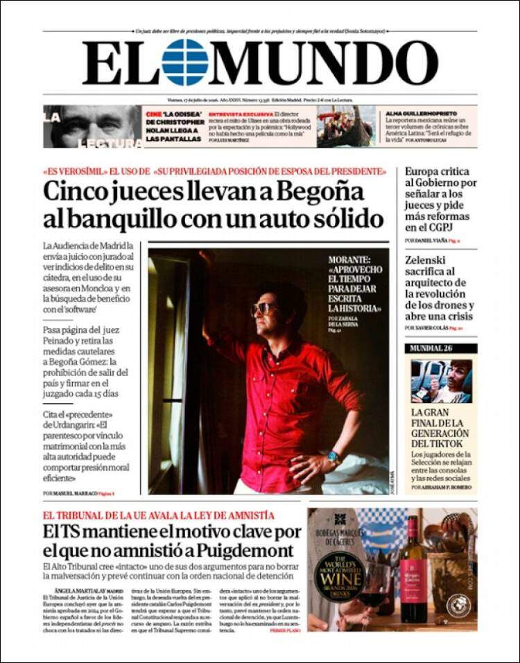 'El Mundo', 17 de juliol de 2026 'El Mundo', 17 de juliol de 2026