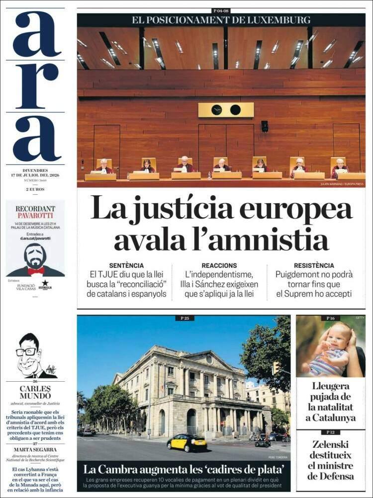 'Ara', 17 de juliol de 2026 'Ara', 17 de juliol de 2026