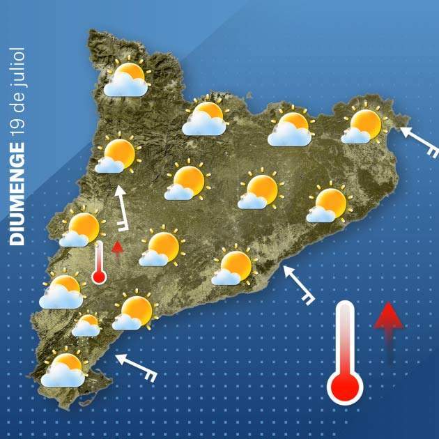 Mapa Catalunya diumenge 18-7 Mapa Catalunya diumenge 18-7