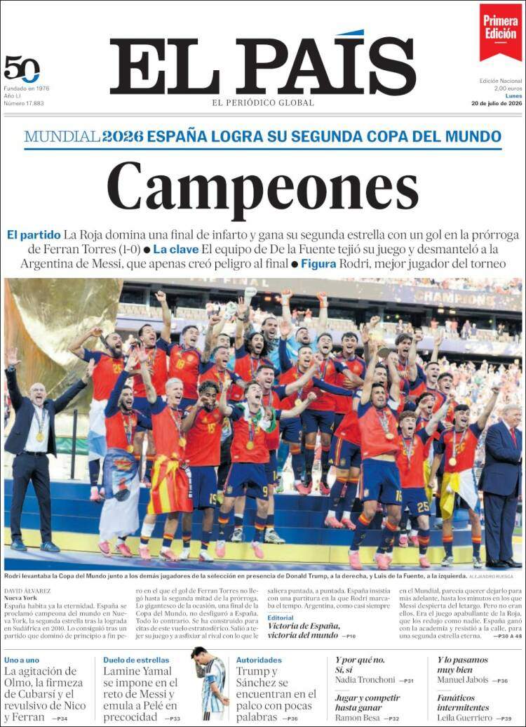 'El País', 20 de juliol de 2026 'El País', 20 de juliol de 2026