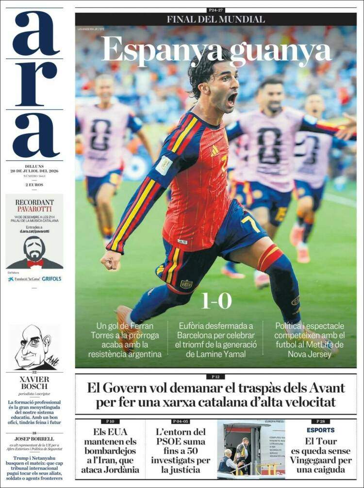 'Ara', 20 de juliol de 2026 'Ara', 20 de juliol de 2026
