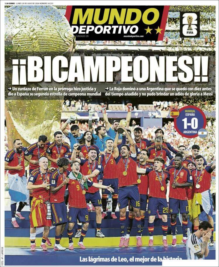 Mundo Deportivo portada 20 07 2026 Mundo Deportivo portada 20 07 2026